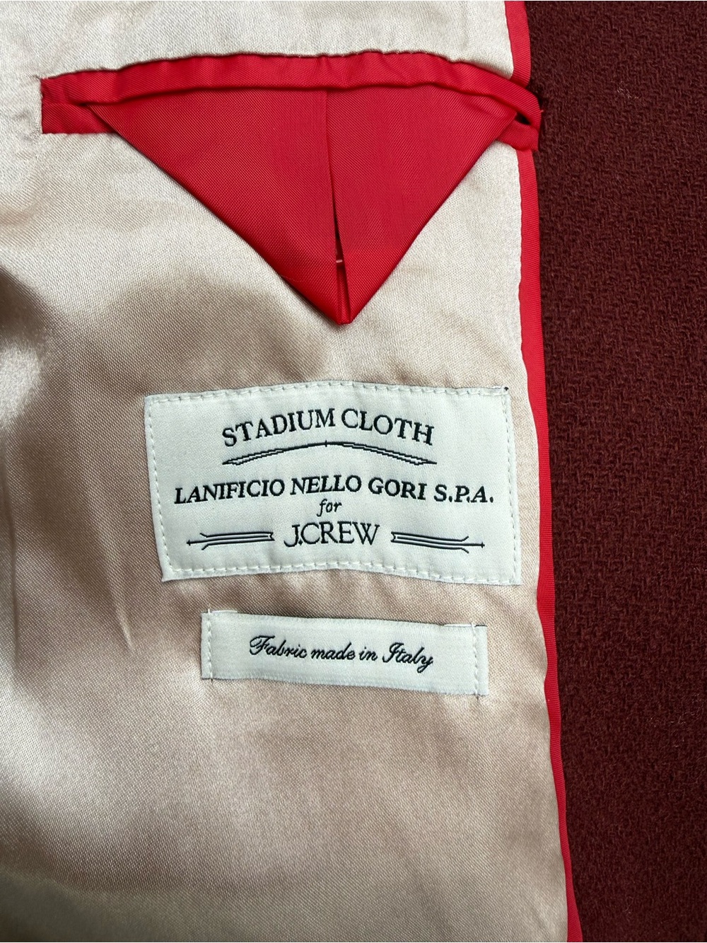 J. Crew Long Burgundy Trench Coat with Stand Collar - Picture 6 of 6